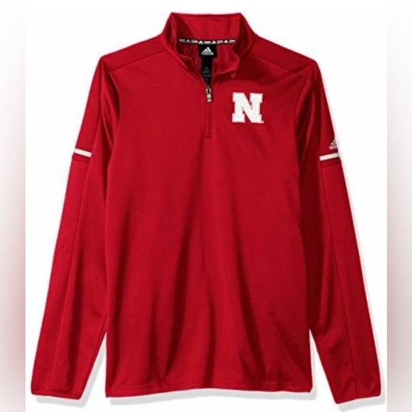 adidas Other - NWT [adidas] Nebraska Cornhuskers NCAA 1/4 Zip Pullover Sweatshirt Youth M 10/12